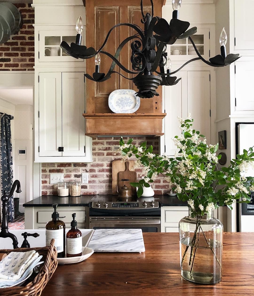 Farmhouse Kitchen Brick Backsplash 12