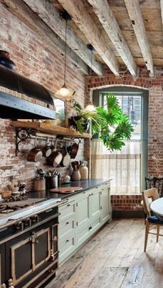 Farmhouse Kitchen Brick Backsplash 13