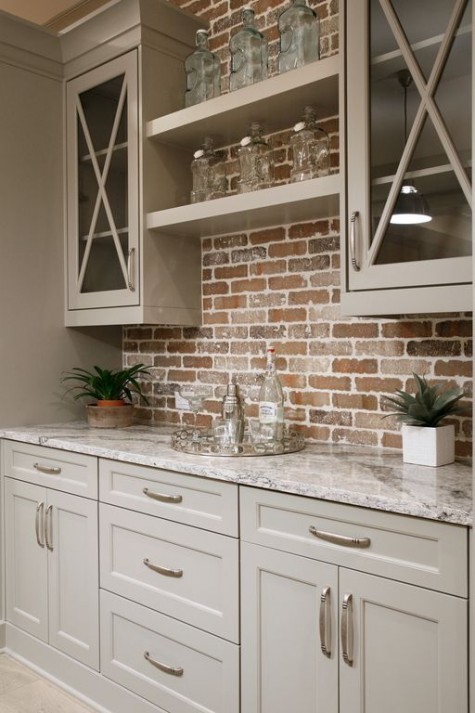 Farmhouse Kitchen Brick Backsplash 14