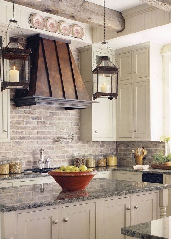 Farmhouse Kitchen Brick Backsplash 20