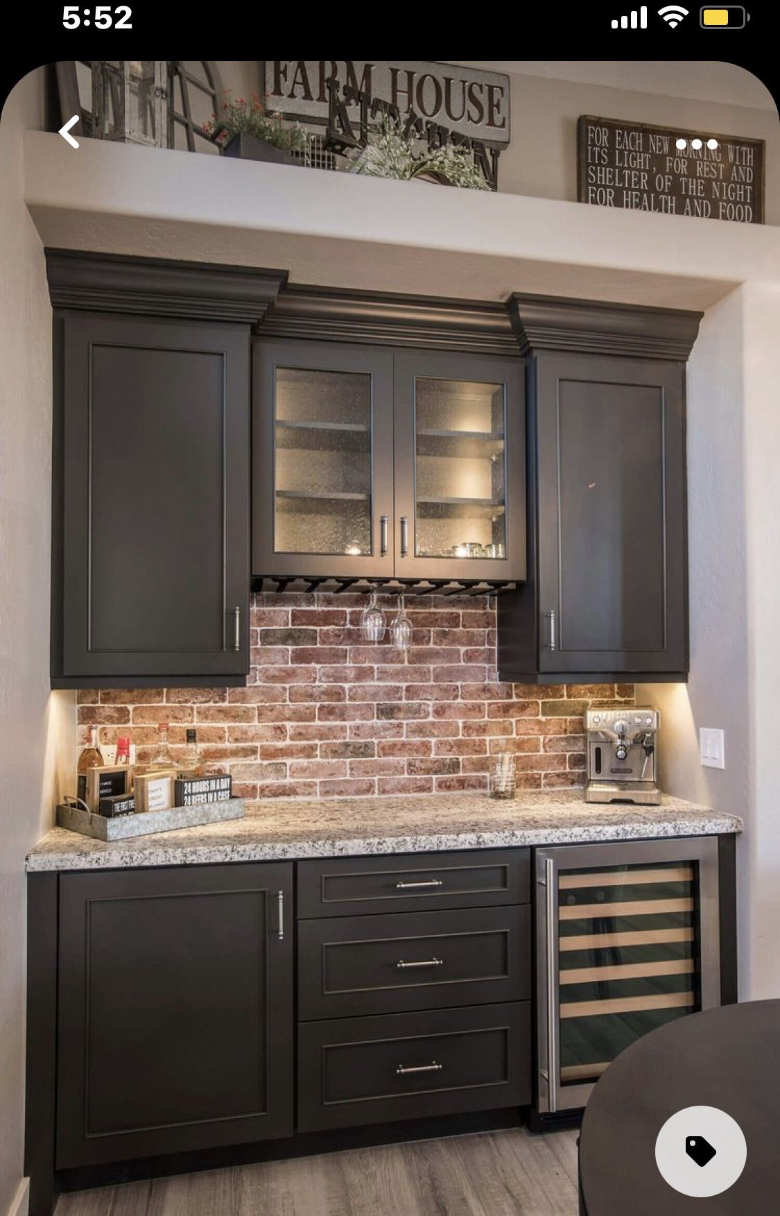 Farmhouse Kitchen Brick Backsplash 25