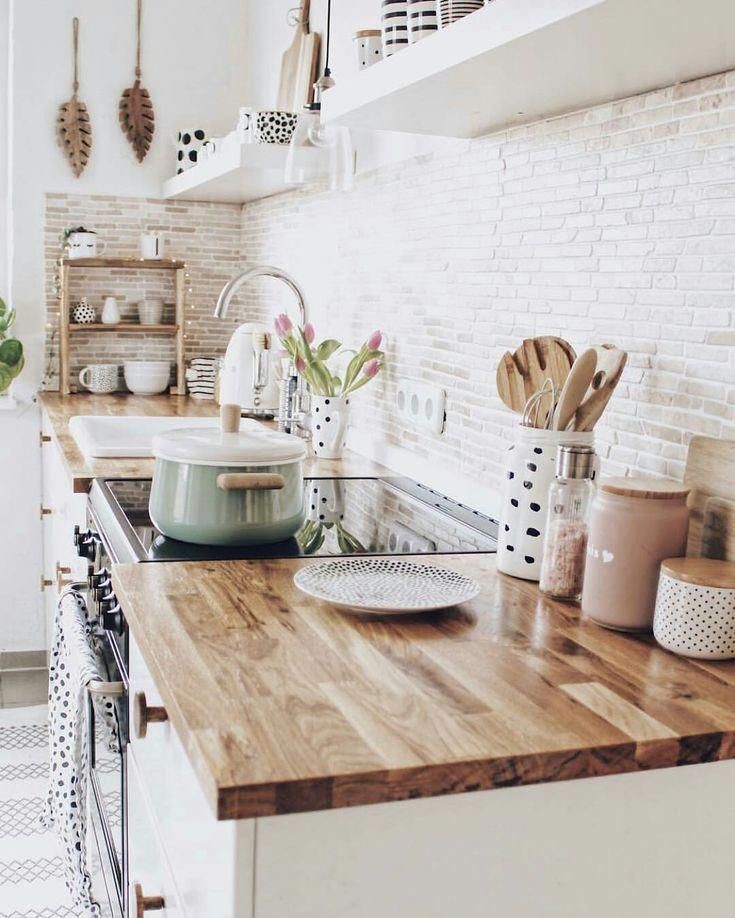 Farmhouse Kitchen Brick Backsplash 33