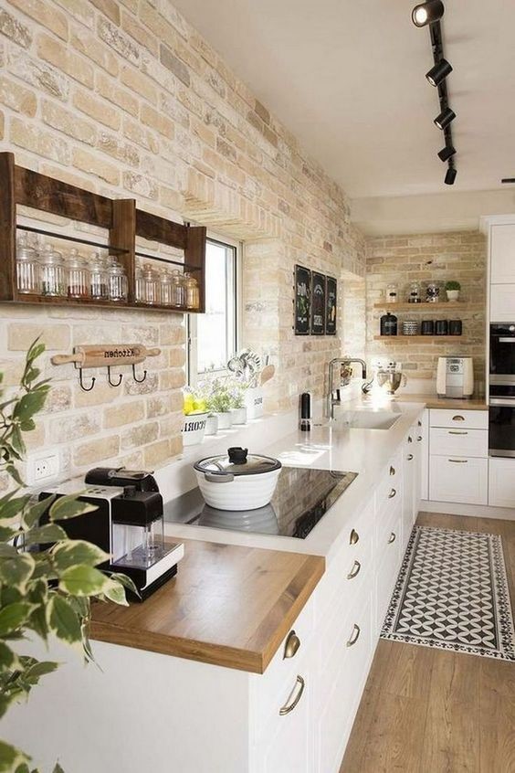 Farmhouse Kitchen Brick Backsplash 7