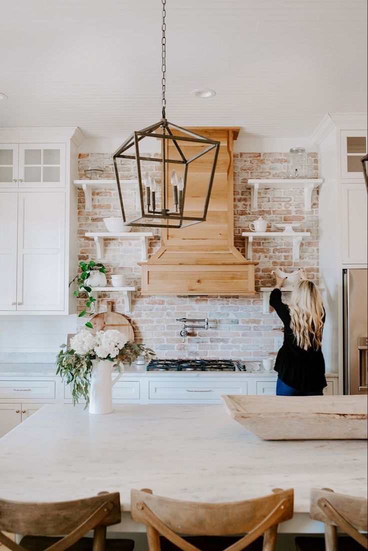 Farmhouse Kitchen Brick Backsplash 9