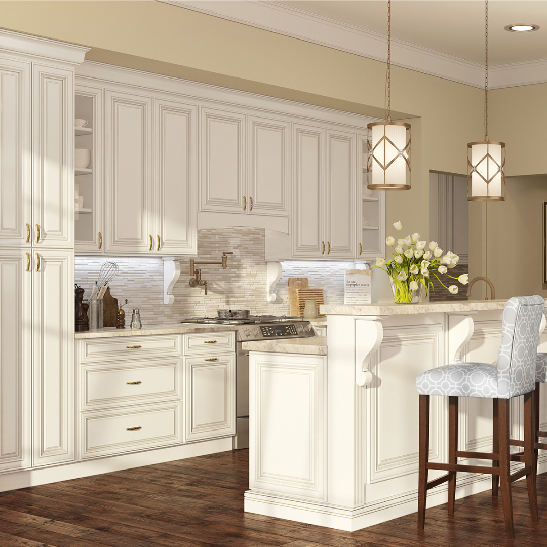 Shop Columbia Antique Off White Kitchen Cabinets Online for Sale