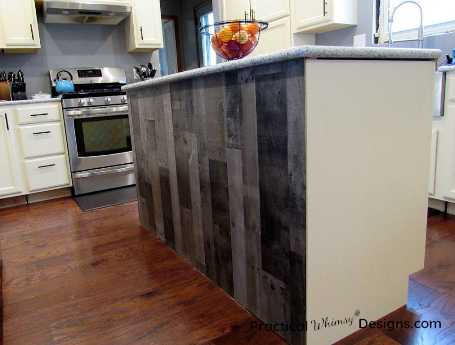 Simple & Cheap Kitchen Island Back Panel - Practical Whimsy Designs