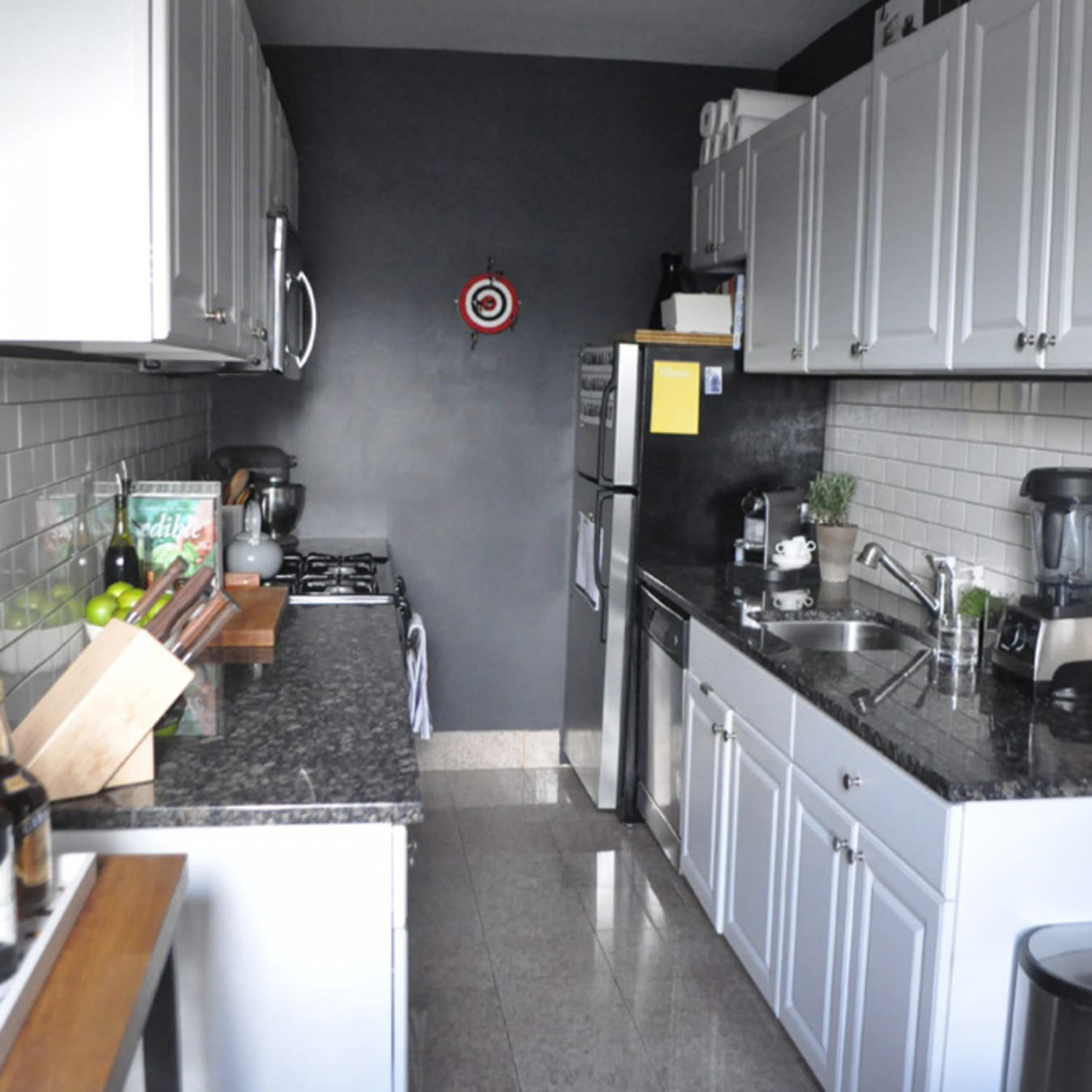 A Black and White Galley Kitchen  The Kitchn