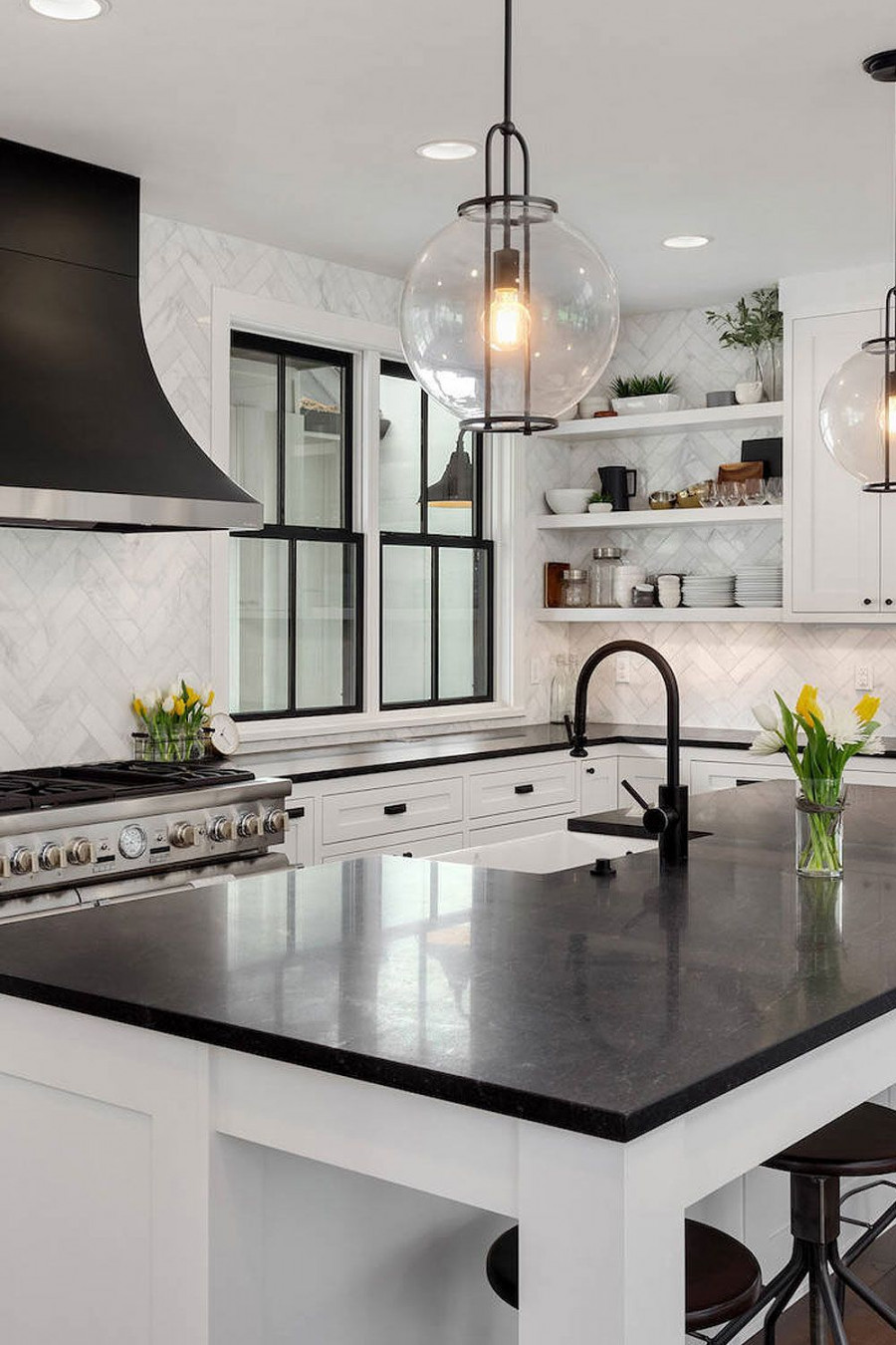 + Black Countertop Backsplash Ideas (Tile Designs, Tips & Advice