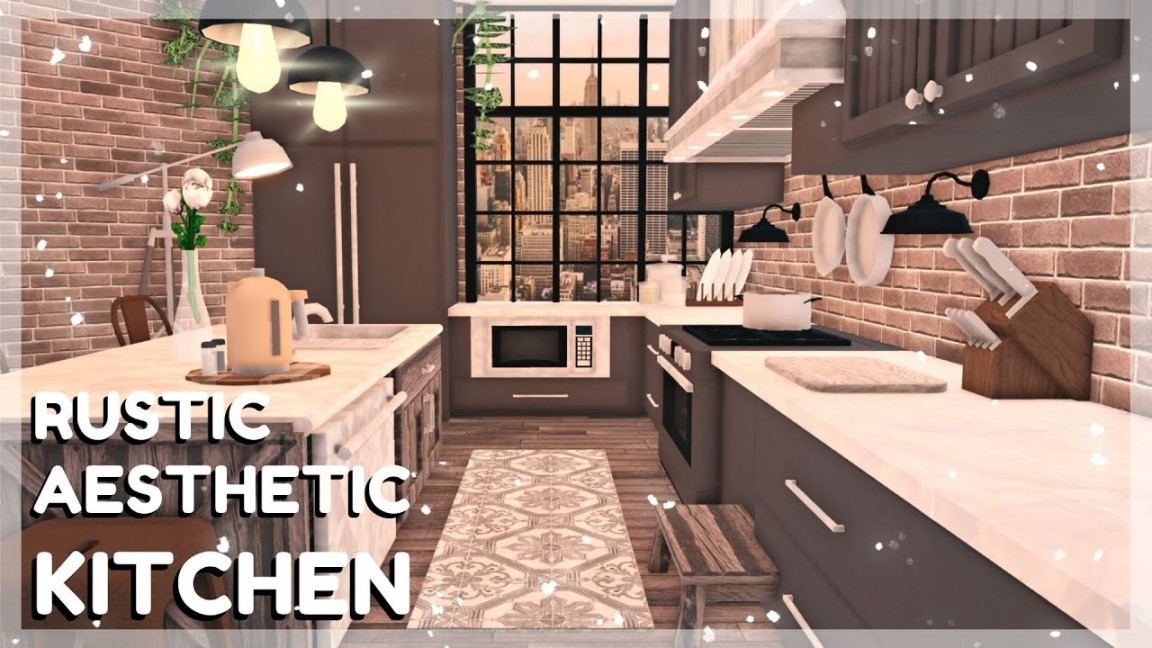 Bloxburg: Rustic Aesthetic Kitchen Speed Build  Roblox Room Ideas