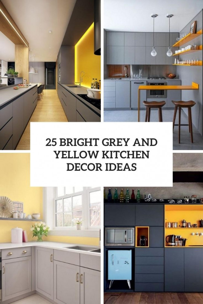 Bright Grey And Yellow Kitchen Decor Ideas - DigsDigs