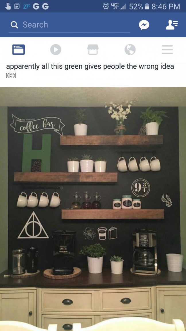 Coffee bar inspired by Harry Potter  Harry potter kitchen decor