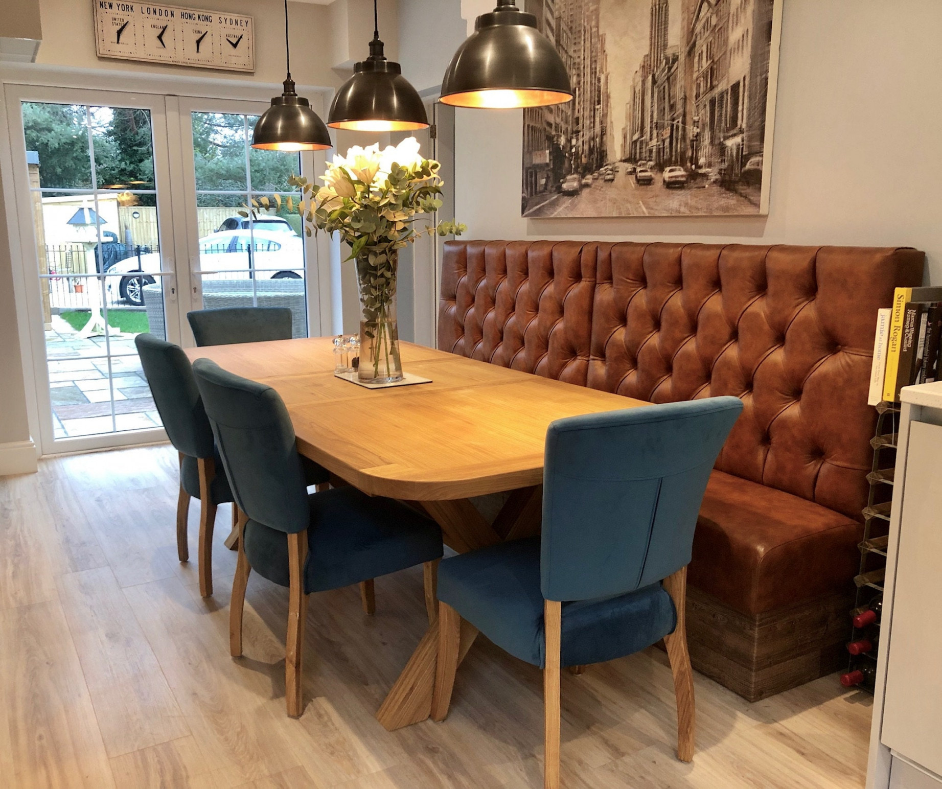 Deep Buttoned Kitchen Dining Booth Bench Seating in Real - Etsy