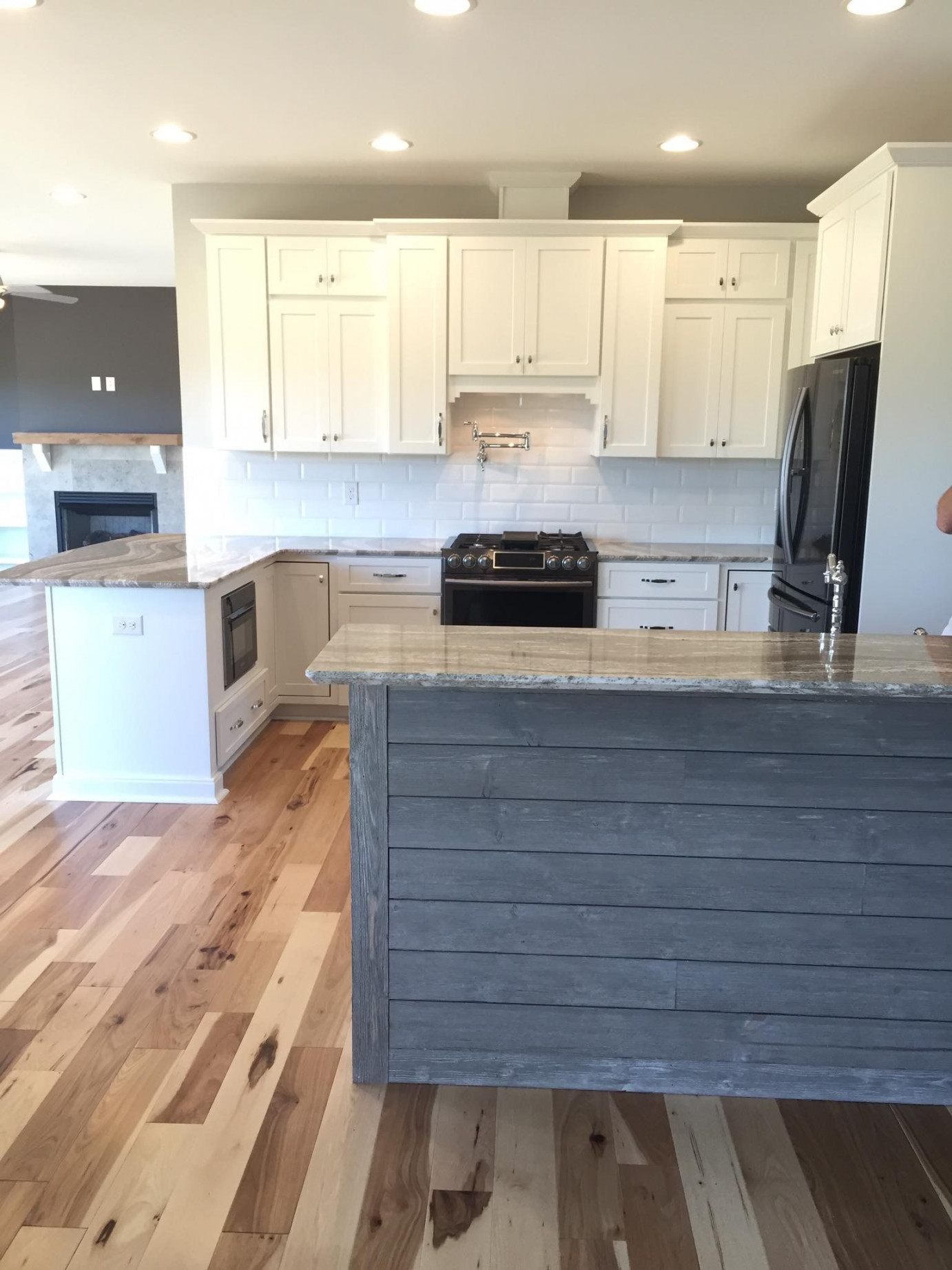 Gray shiplap island  Shiplap kitchen, Gray shiplap, Kitchen