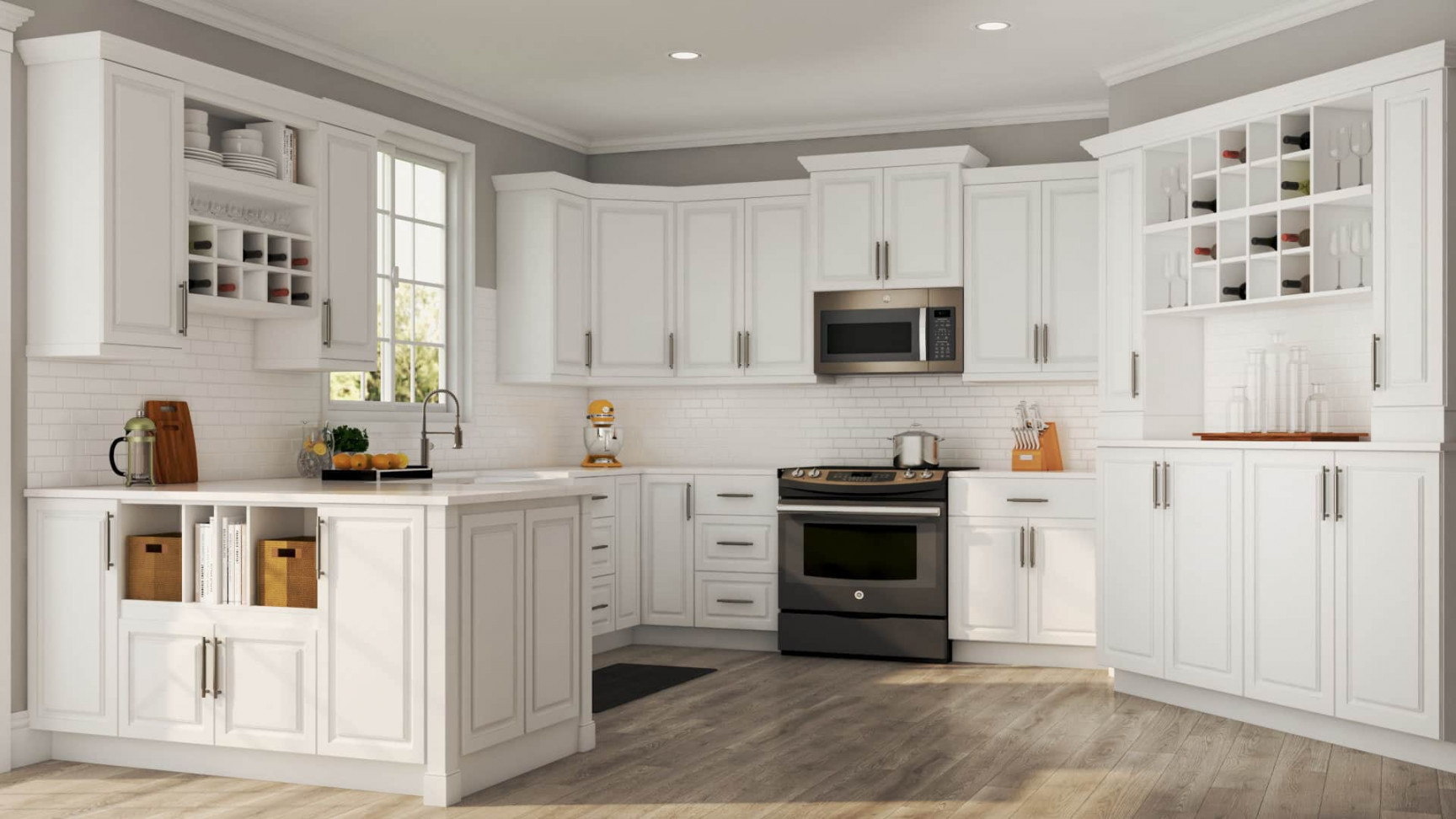 Hampton Wall Cabinets in White - Kitchen - The Home Depot