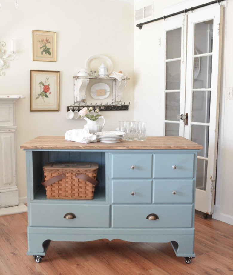 How to Make a Kitchen Island From a Dresser - Janet Clark at Home