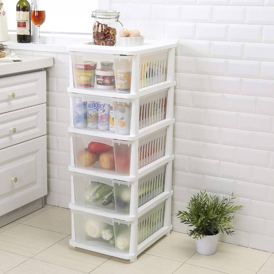 Kitchen shelf drawer type multi-layered fruit and vegetables