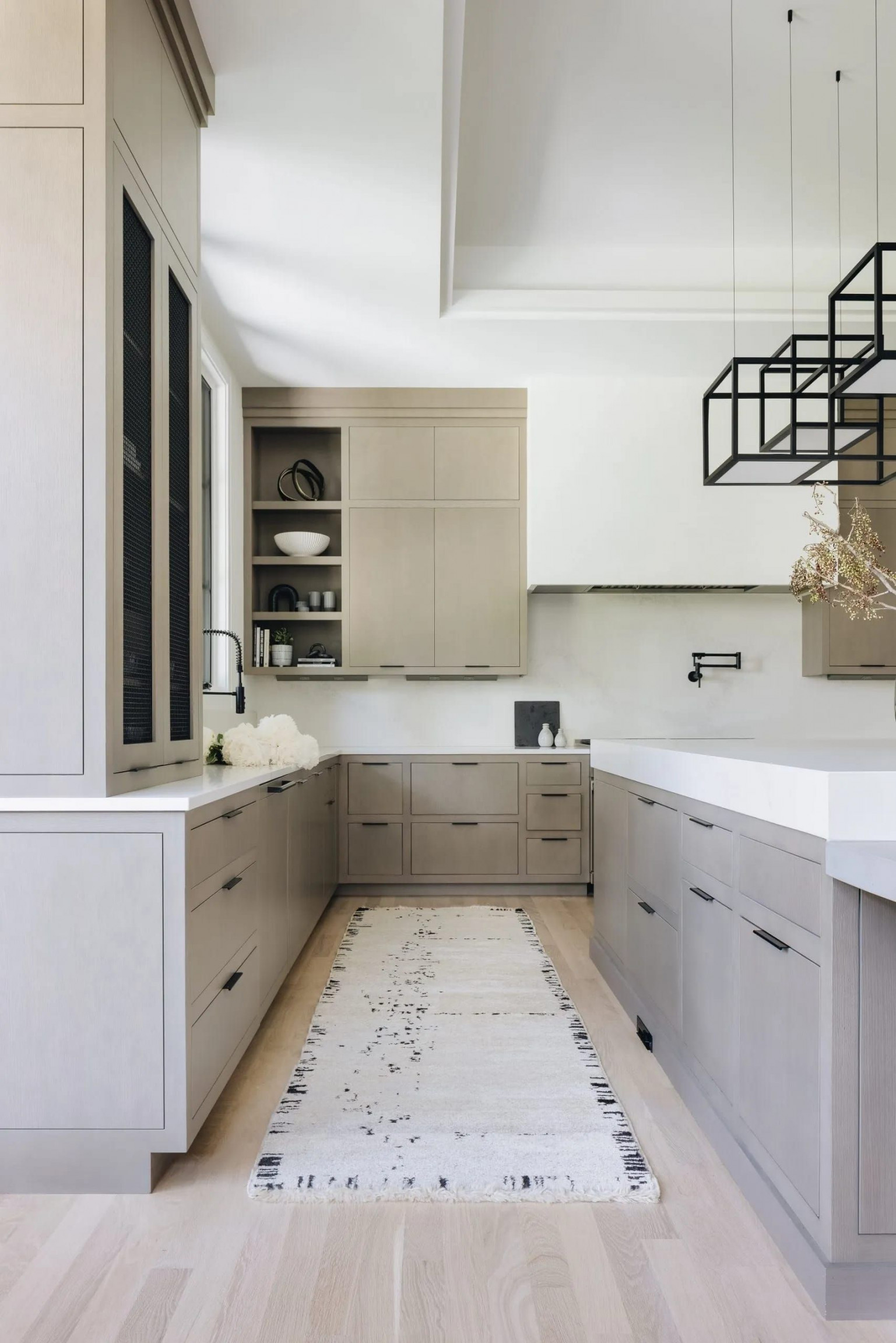 Light Grey Wood Kitchen Cabinetry  Wood floor kitchen, Light grey