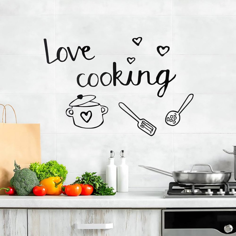 OOTSR Wall Sticker "Love Cooking" Wall Tattoo Sayings, Quotes