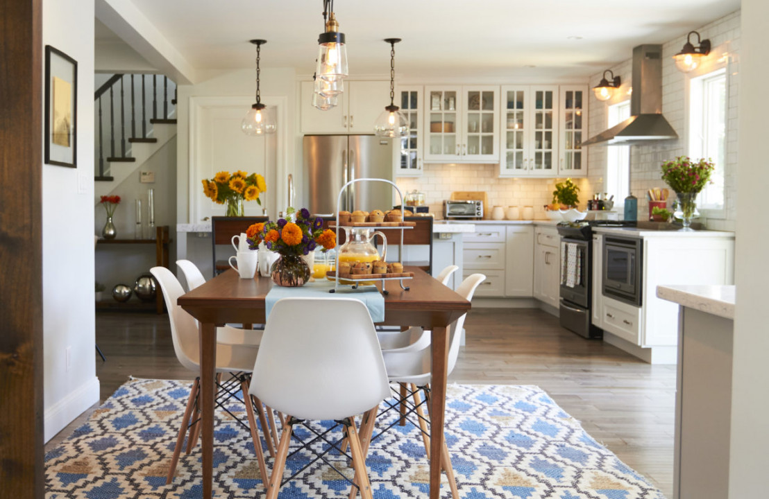 Simply White Kitchen with Light Grey Island - Crystal Cabinets