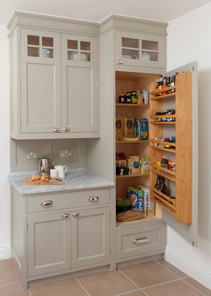 Traditional kitchen cabinet with pantry built into it  Kitchen