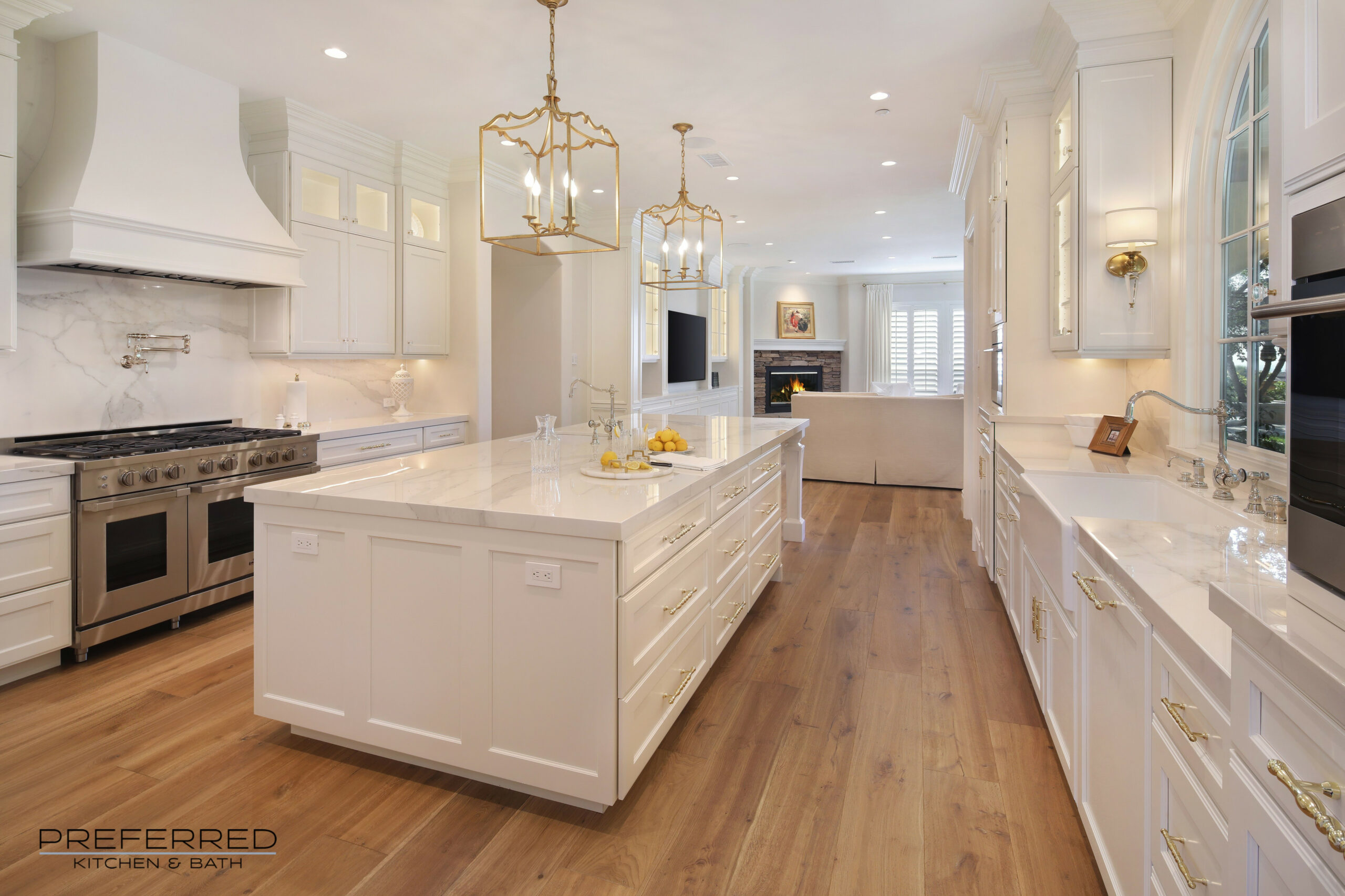 White Kitchen and Wood Floors  Kitchen and bath remodeling, White