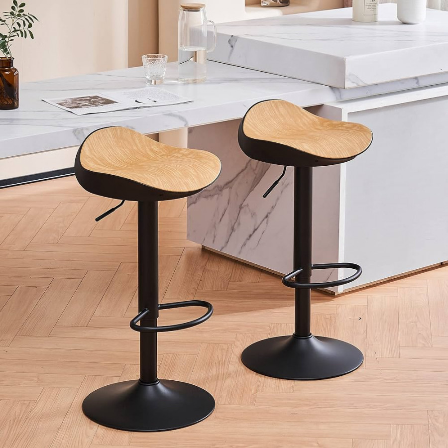 YOUNIKE Barstools Bar Stools PU Leather Plastic Counter Height Adjustable  Swivel Bar Chairs Ergonomic Streamlined Kitchen Island Stools Home and