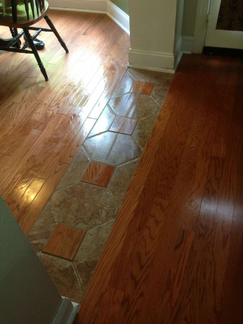 Amazing Two Different Wood Floors Meeting Photos  Wood floor