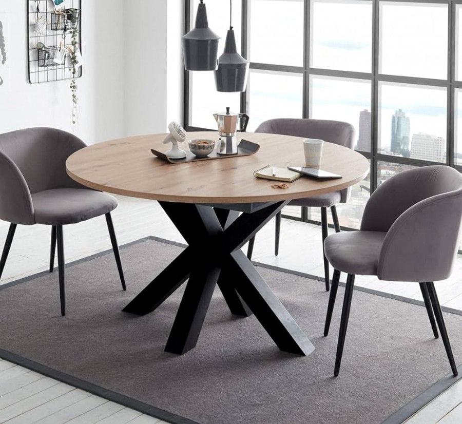 Big System Dining Table  x  cm Round Star  Black : Amazon