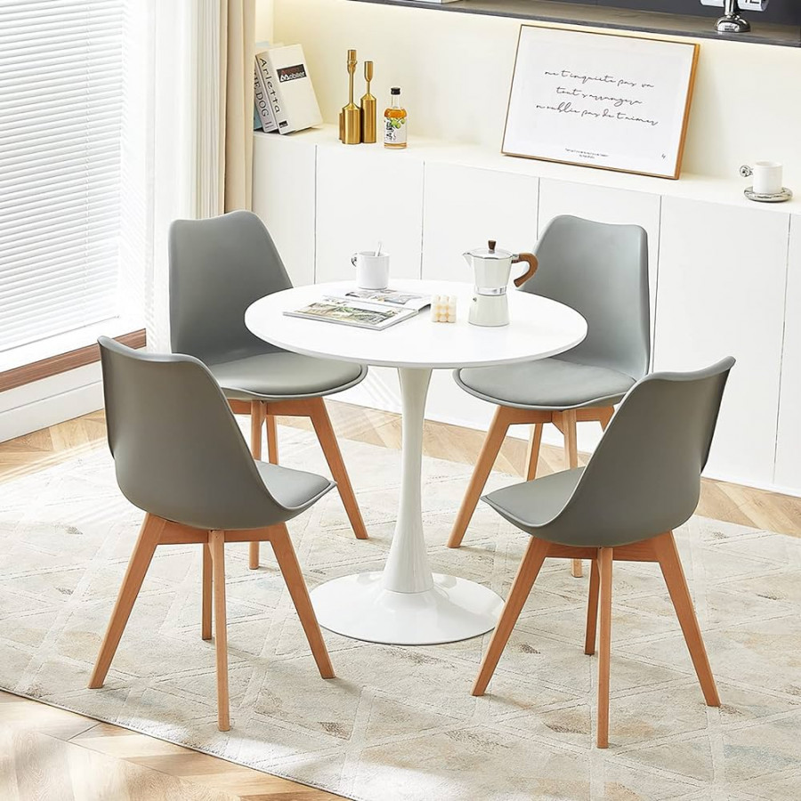 buybyroom Round Dining Table with  Dining Chairs, Dining Set