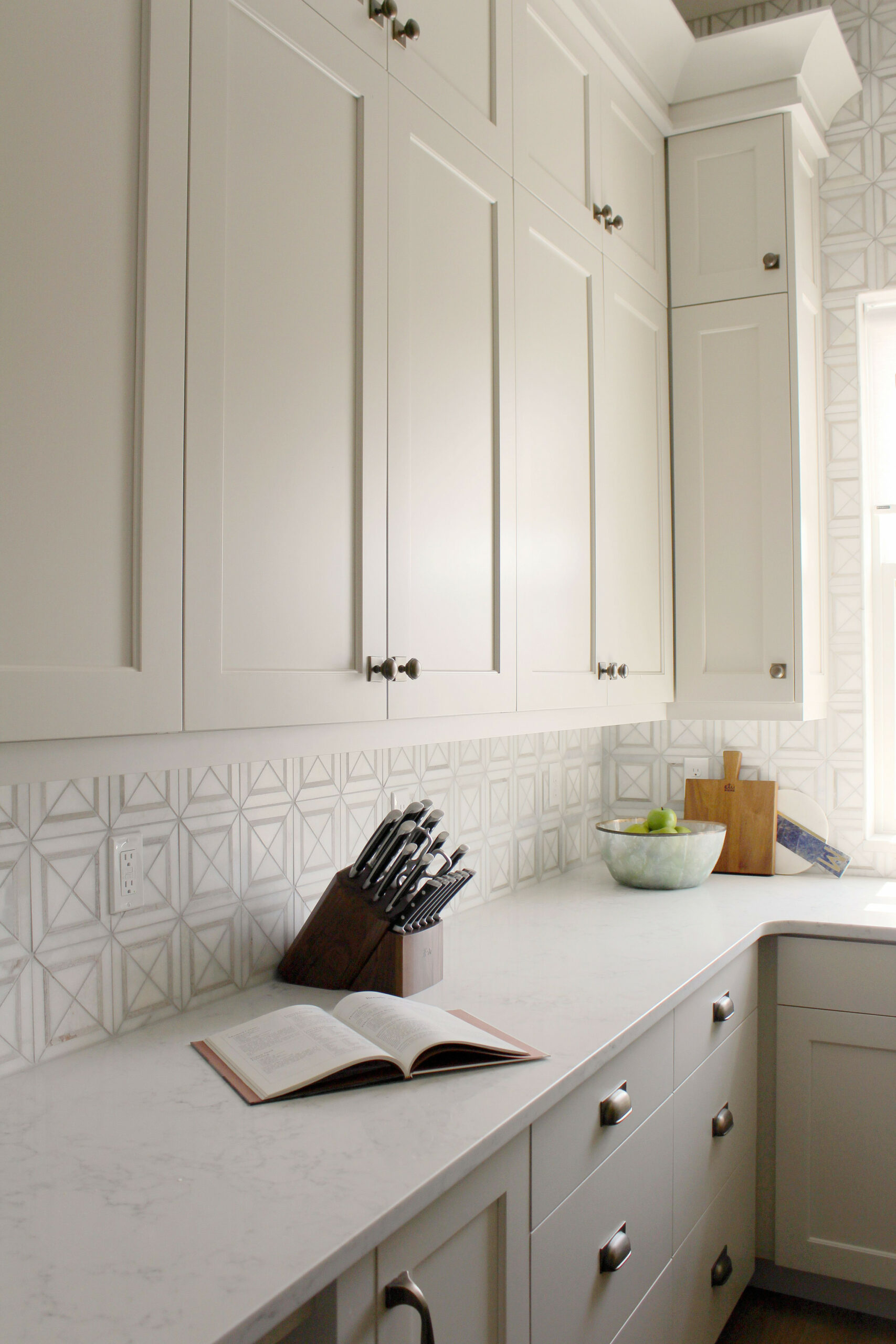 Cabinet color is Benjamin Moore Edgecomb Gray  Painted kitchen