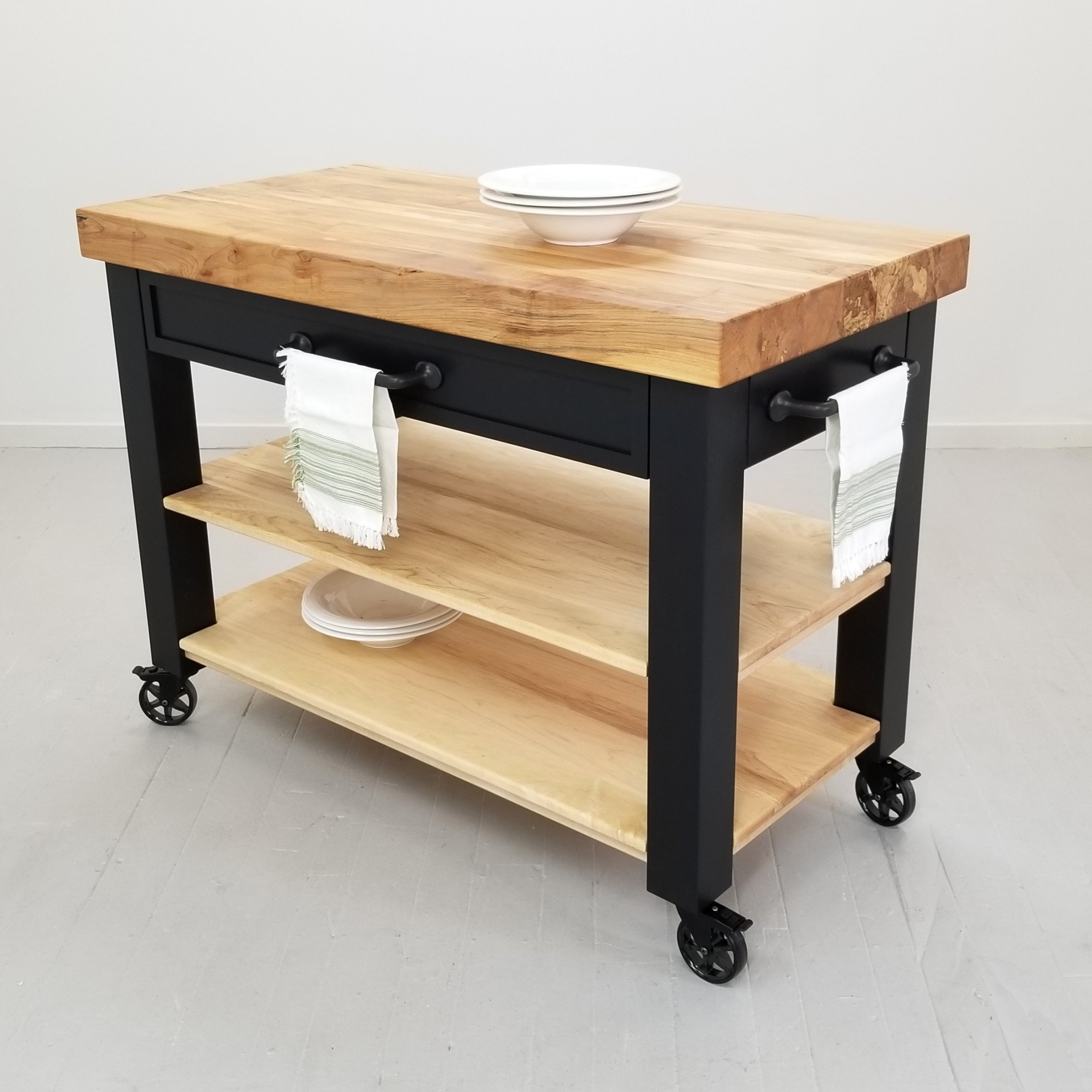 CHEF Cart Custom Maple Butcher Block Mobile Kitchen Island - Etsy