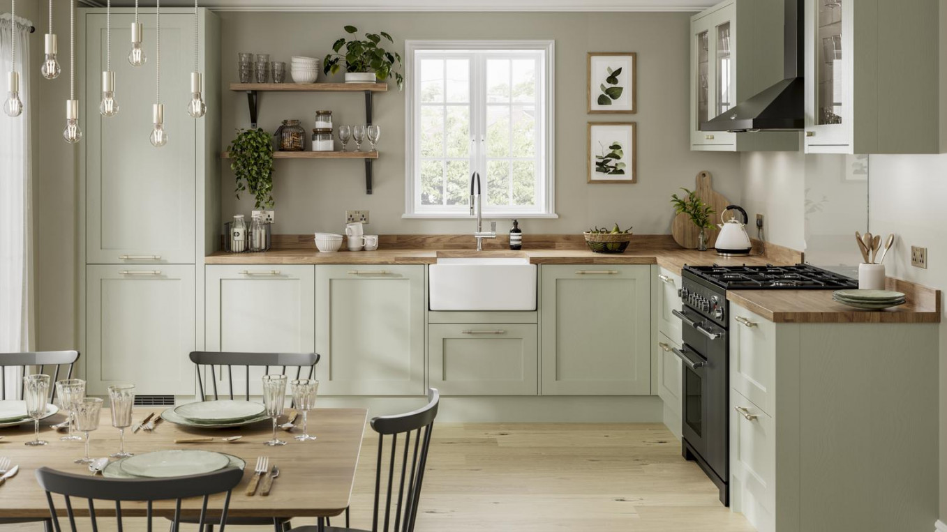 Chilcomb Sage Green Kitchen  Fitted Kitchens  Howdens