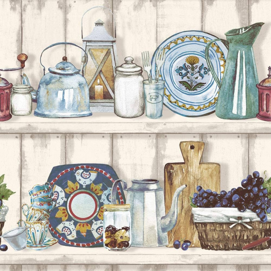 Country House Wallpaper Italy Kitchen Shelf : Amazon