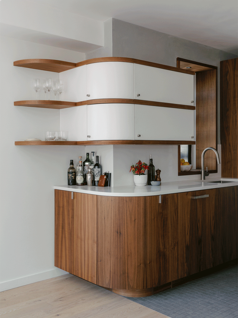 Curved Kitchen Cabinets Automatically Makes a Kitchen Look Less Boxy