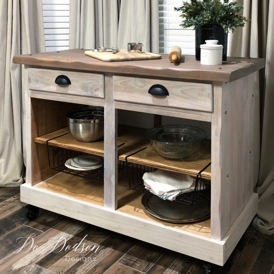 DIY Rolling Kitchen Island  Upcycled Cabinet Project - Do Dodson