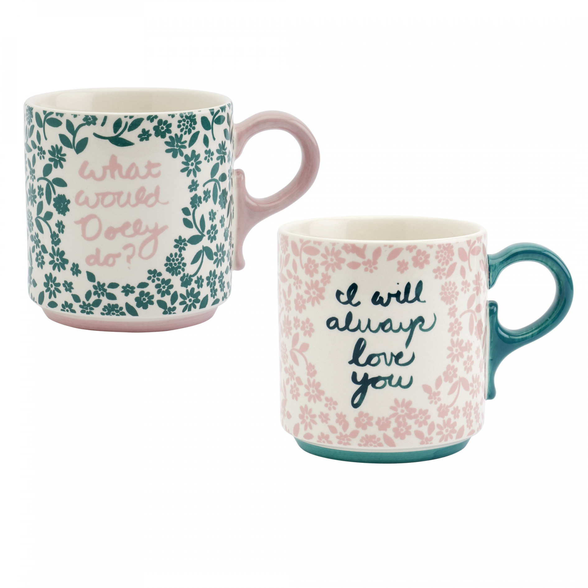 Dolly Parton Kitchen  Piece 0oz Sentiment Mugs Pink/Blue Set