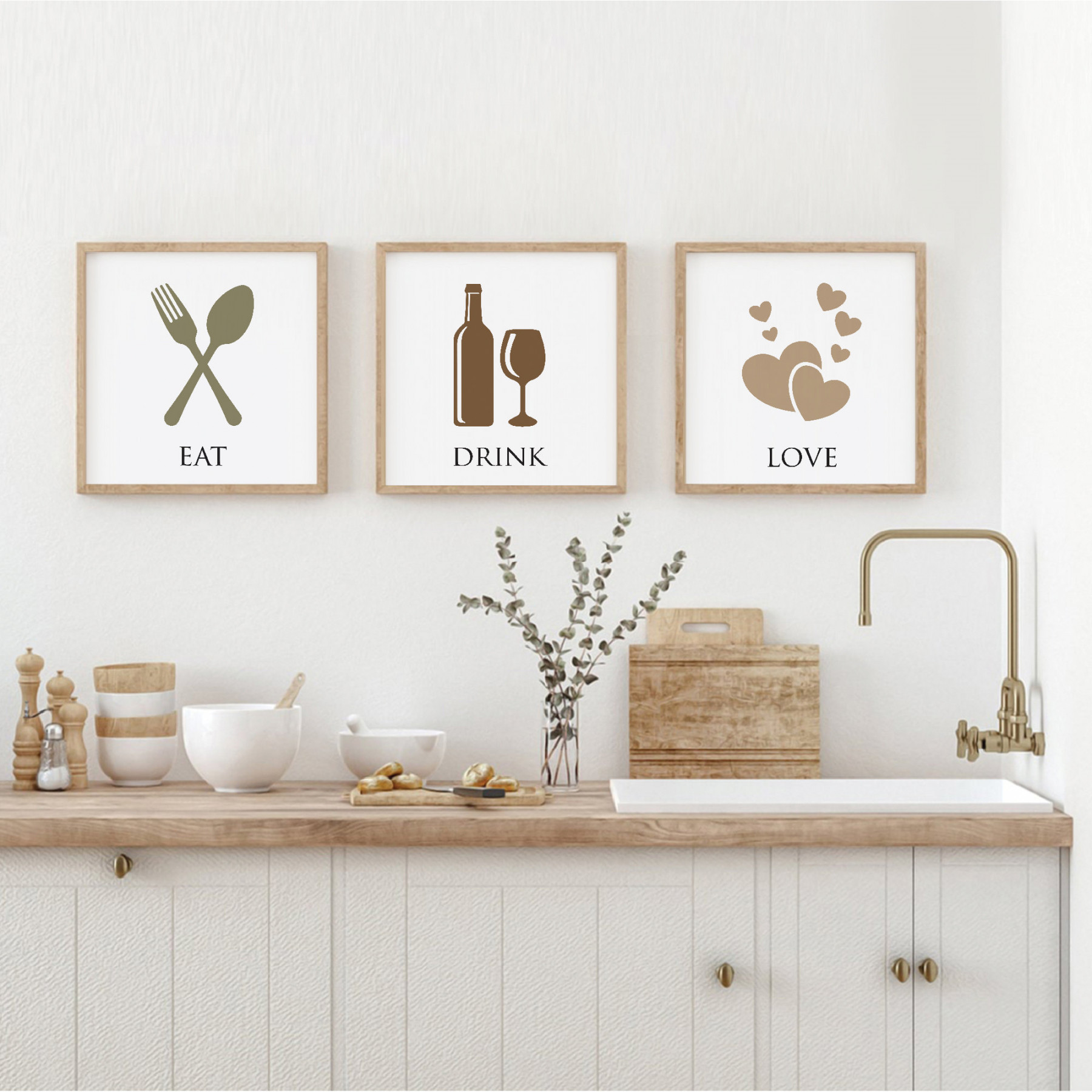 er Set Kitchen Kitchen Decor Kitchen Wall Art Eat Drink - Etsy