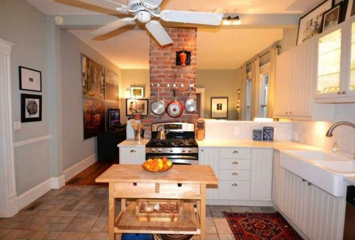 Exposed Chimney  Home kitchens, Kitchen renovation, Kitchen design