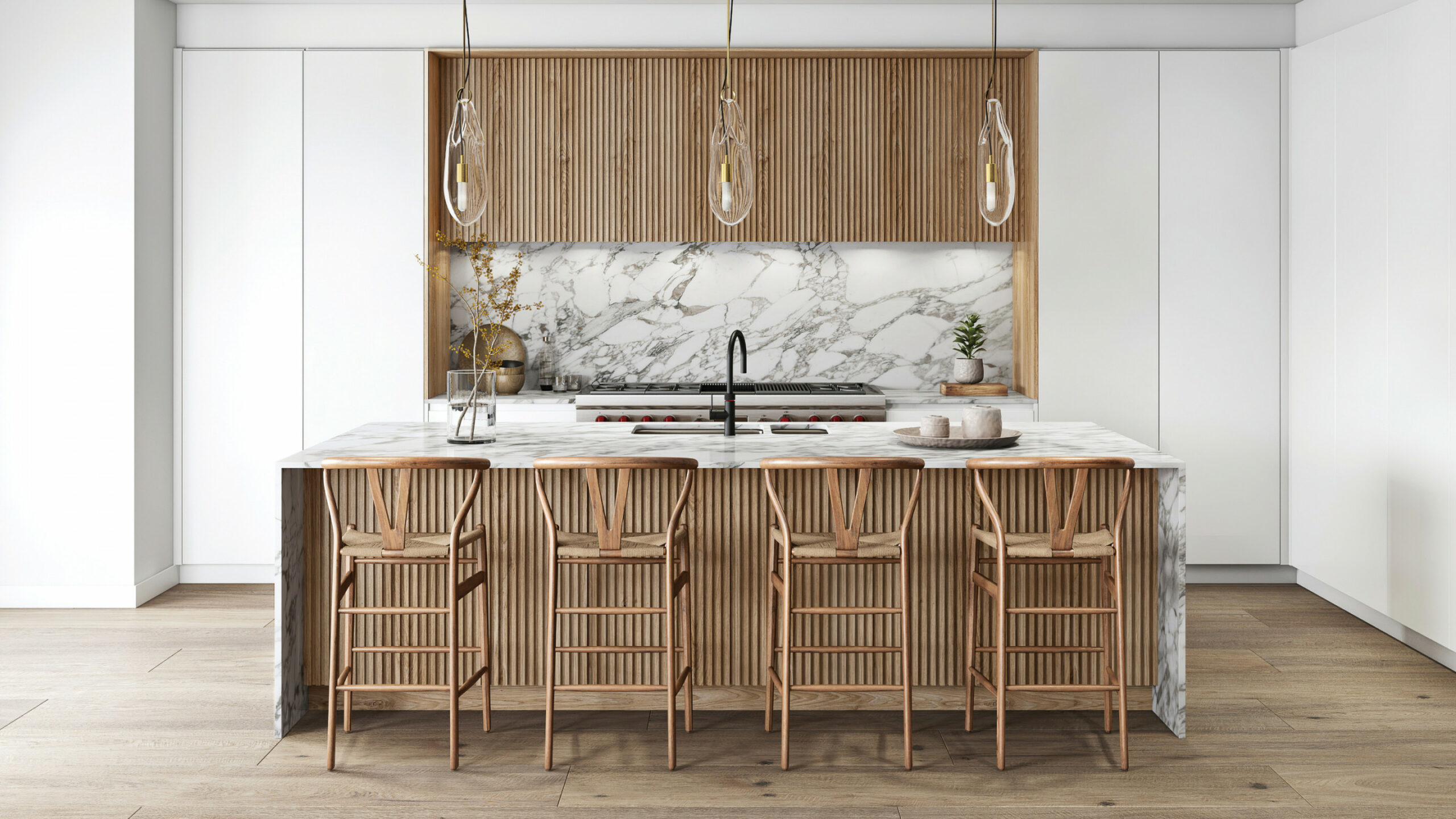 Fluted kitchen islands are the chicest new trend according to