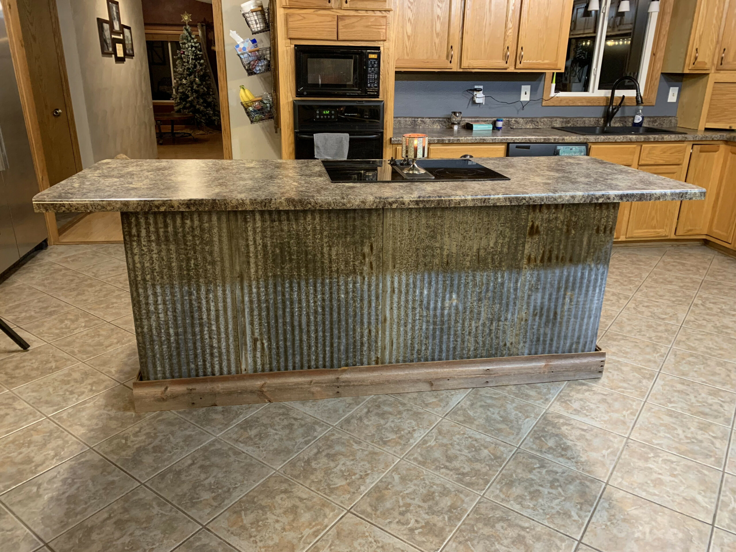 Galvanized metal island  Metal kitchen island, Rustic kitchen