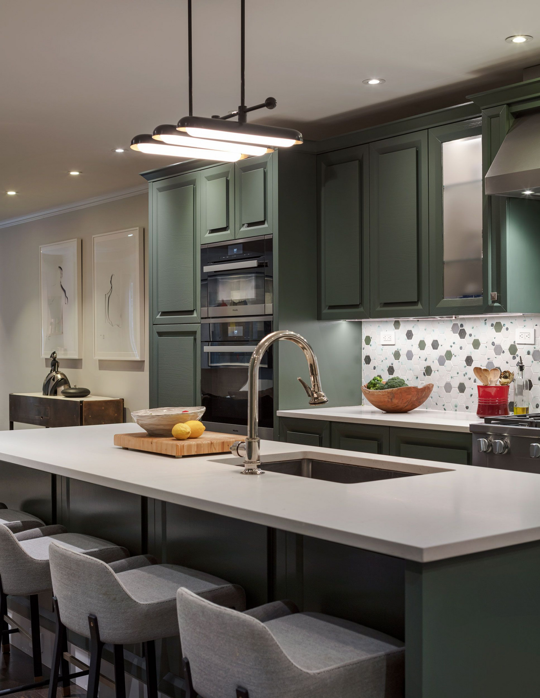 Glamorous Spaces That Make the Case for Green Kitchen Cabinets