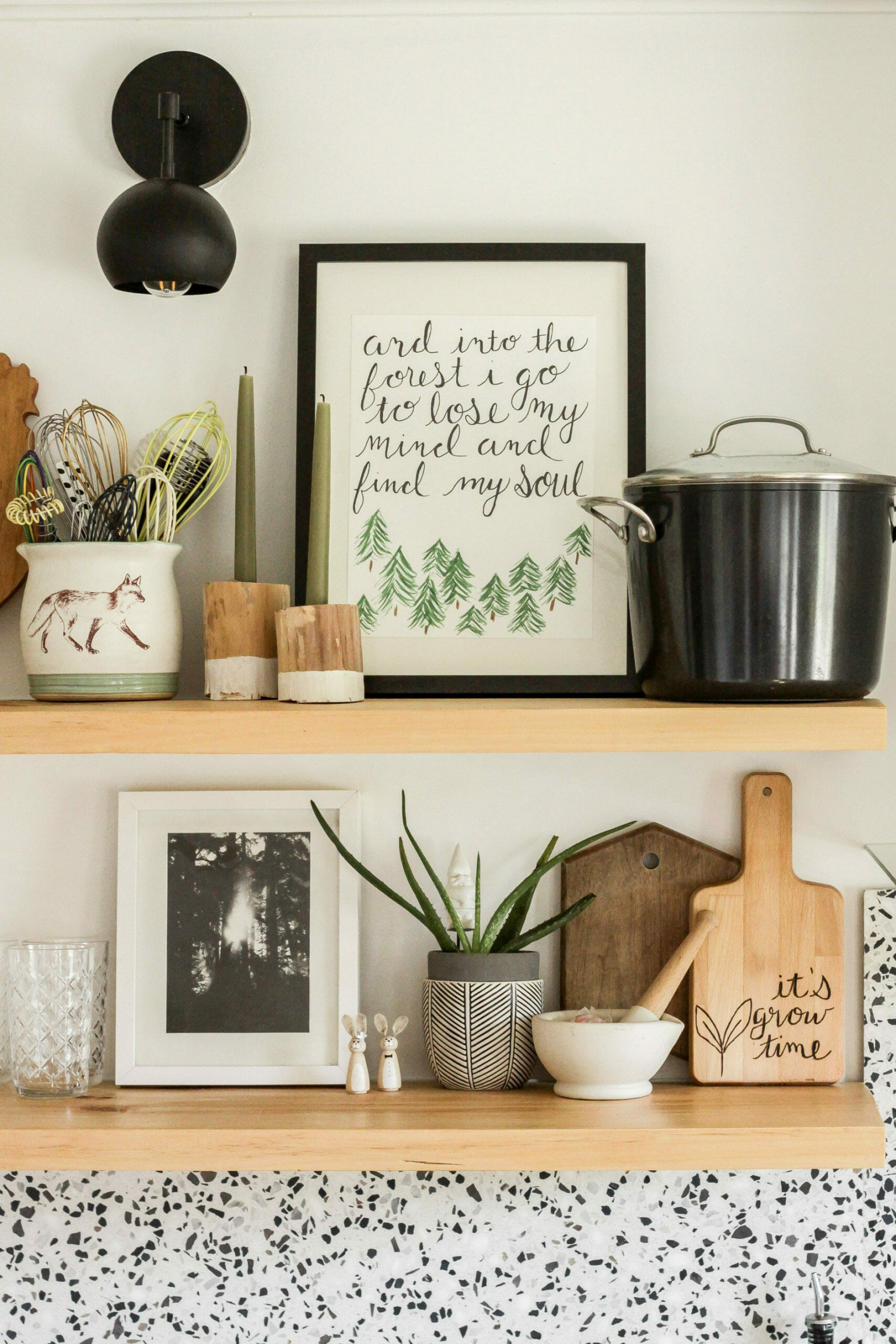 How to Style Kitchen Shelves for Spring - Cassie Bustamante