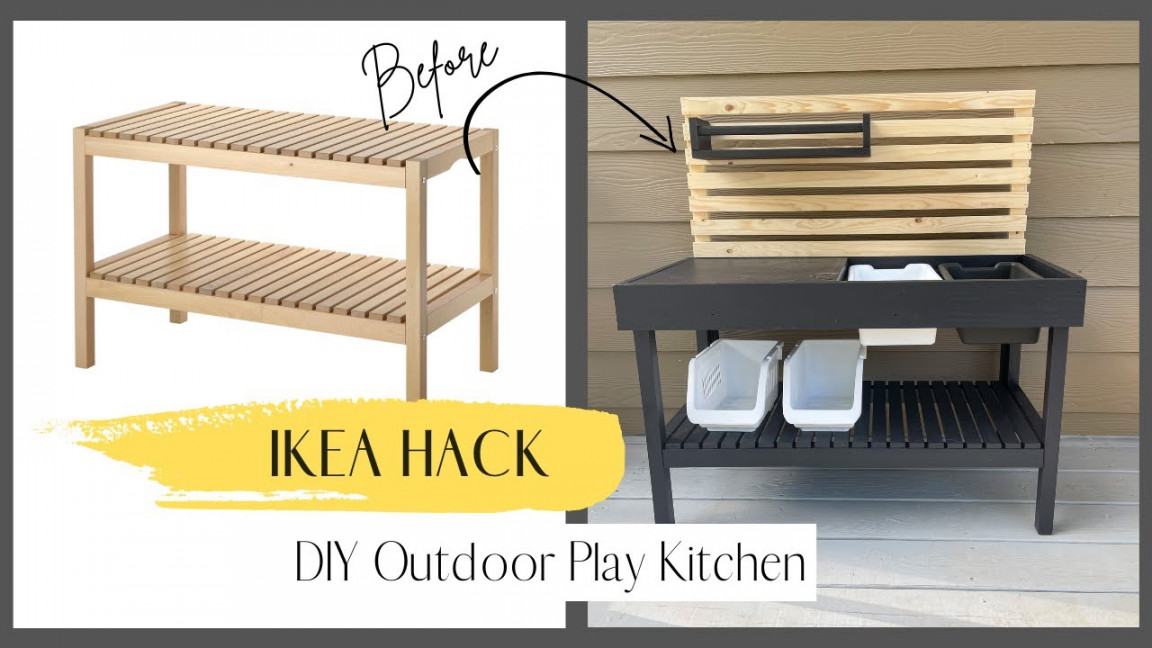 IKEA MOLGER Bench Hack  Easy DIY Outdoor Mud Kitchen