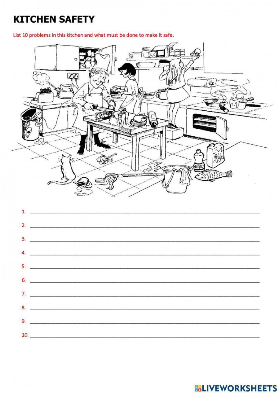 Kitchen Safety online worksheet  Live Worksheets