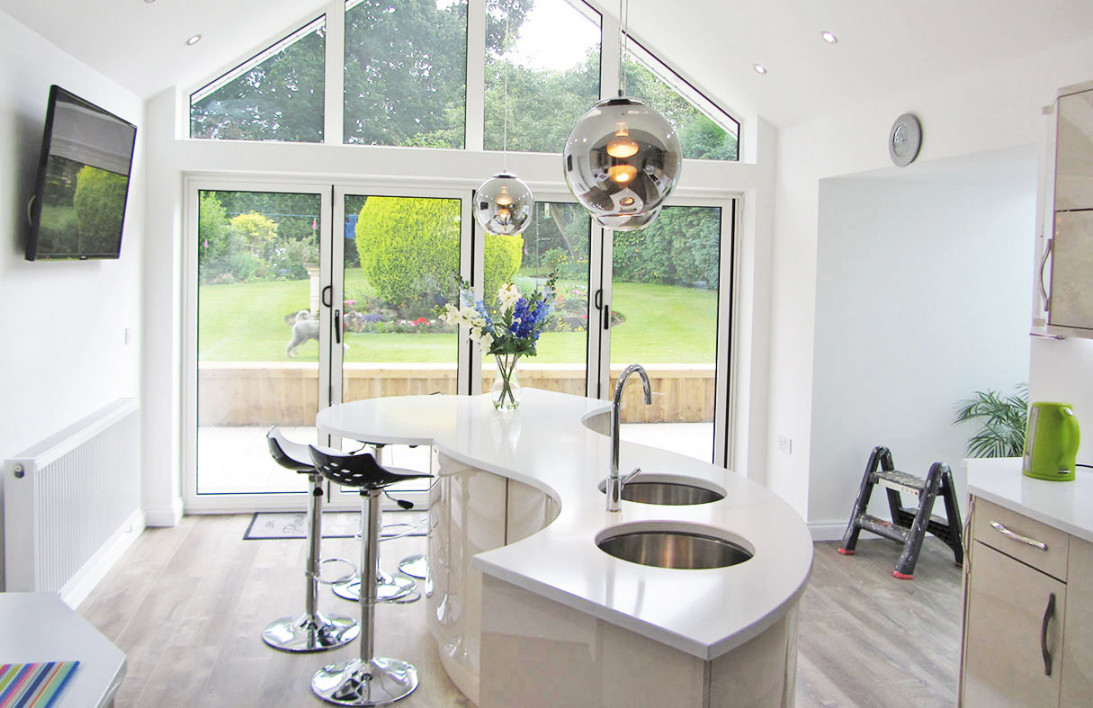 Modern Gloss Kitchen with Curved Island  Modern kitchen designs