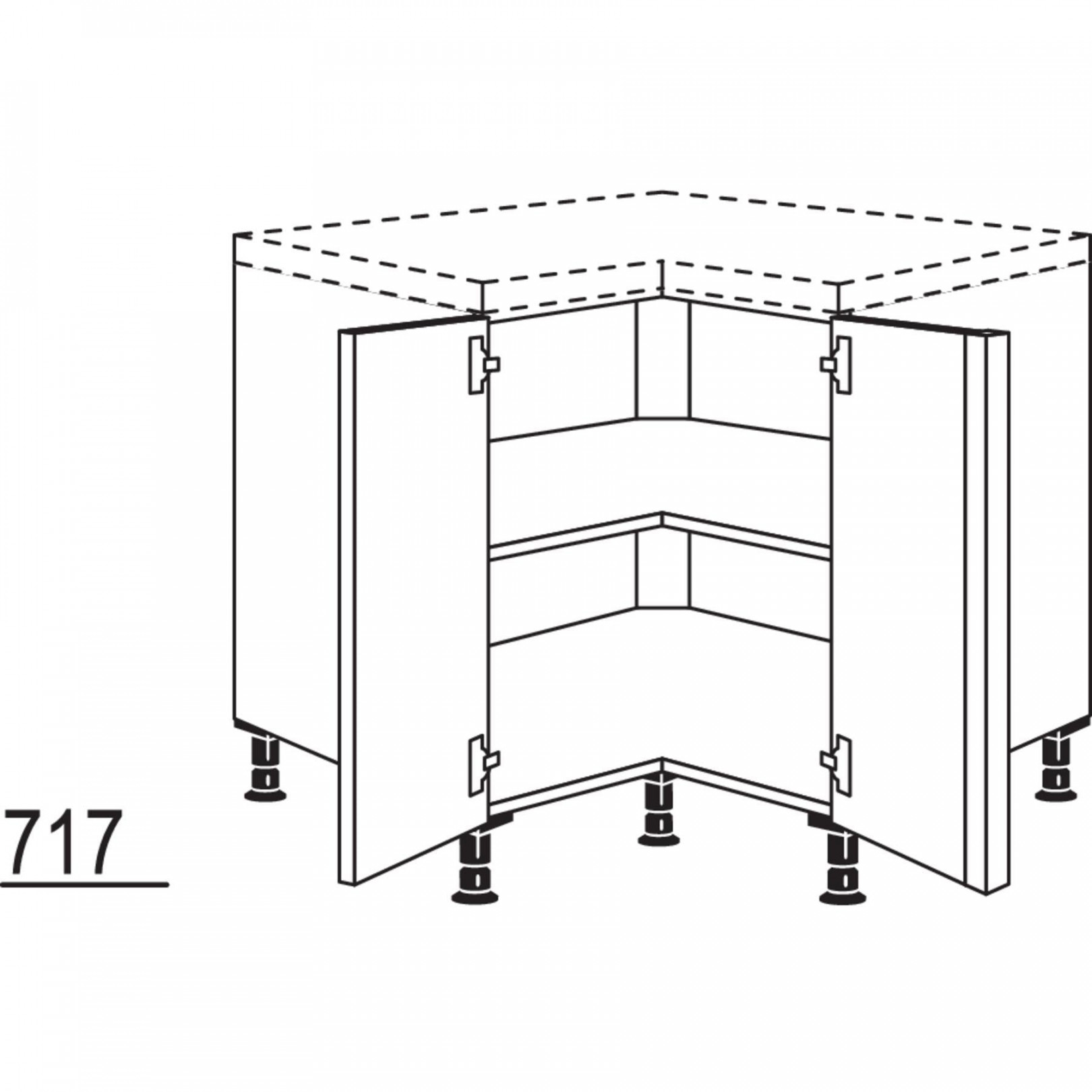 Nobilia Corner base unit UDTE  cm