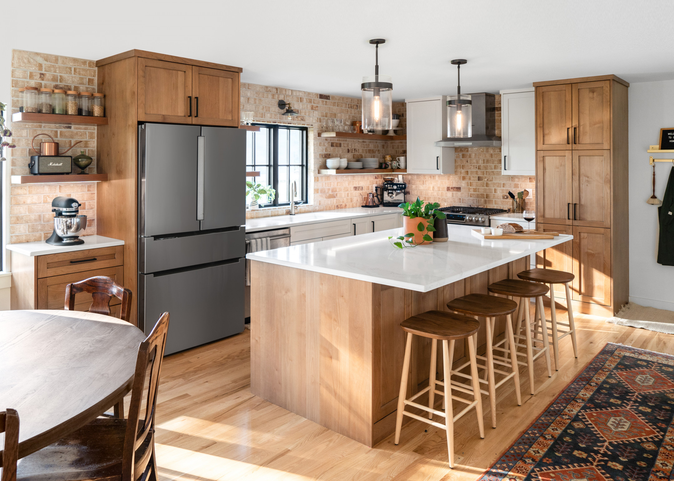 Open Concept Alder Kitchen - Crystal Cabinets