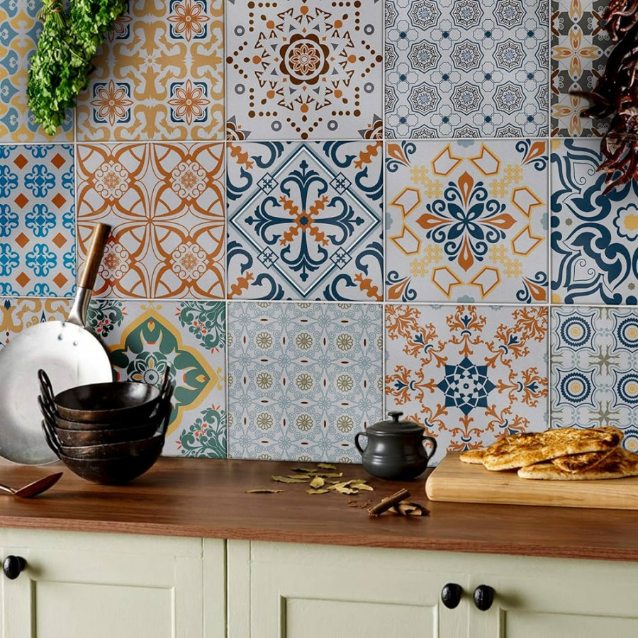 Pack of  Tile Stickers for Kitchen and Bathroom Various Mosaic Wall Tiles  Stickers for  x  cm Tiles