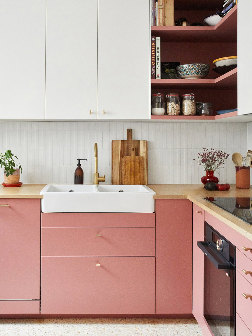 Pink Kitchen Cabinet Ideas  domino