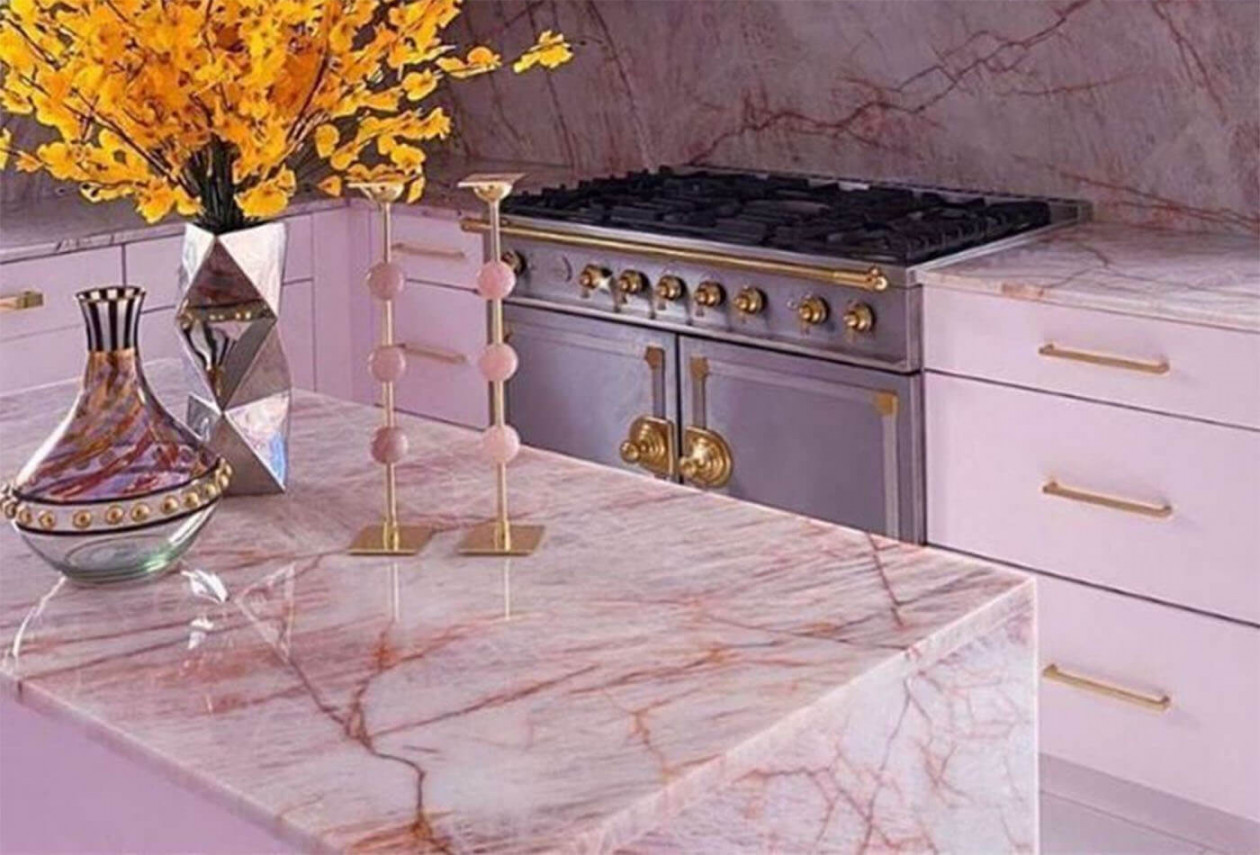 Pink Marble For Your Dreamy Kitchen Worktops